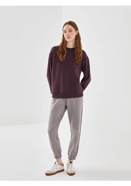 Lcw Vision Gri Beli Lastikli Kadın Kalın Jogger Eşofman Altı