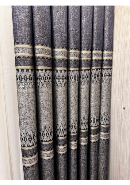 Nivemeshome Damla FT614337 V-502 Lacivert 1/3 Sık Pileli Fon Perde Apm