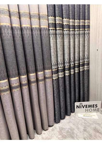 Nivemeshome Damla FT614337 V-502 Lacivert 1/3 Sık Pileli Fon Perde Apm modelleri