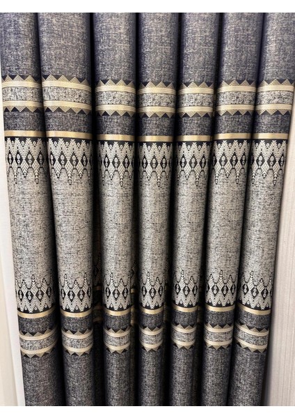 Nivemeshome Damla FT614337 V-502 Lacivert 1/3 Sık Pileli Fon Perde Apm