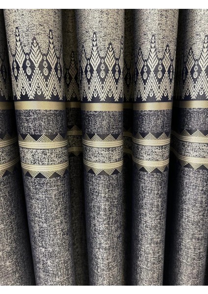 Nivemeshome Damla FT614337 V-502 Lacivert 1/3 Sık Pileli Fon Perde Apm