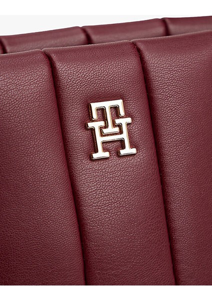 Kadın Grace Dikey Kapitoneli Mini Tote Omuz Çanta - Bordo fırsatları