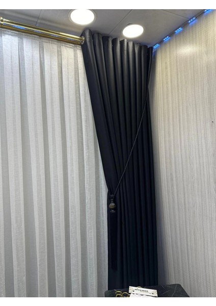 Nivemeshome Keten 1/3 Sık Pileli Yeni Sezon Tül Perde Apm