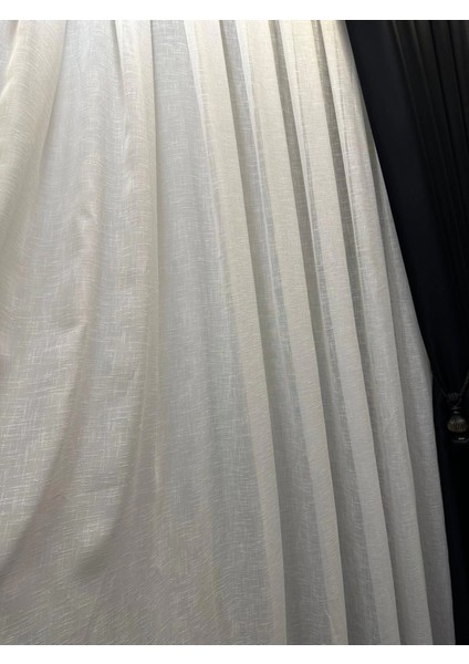 Nivemeshome Keten 1/3 Sık Pileli Yeni Sezon Tül Perde Apm