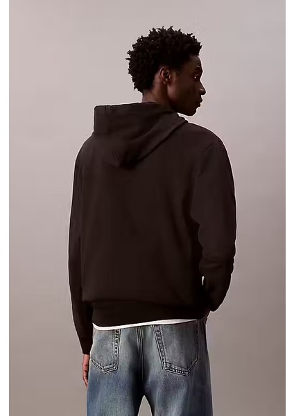 Erkek Regular Fit Logo Yamalı Kapüşonlu Sweatshirt - Siyah fiyatları