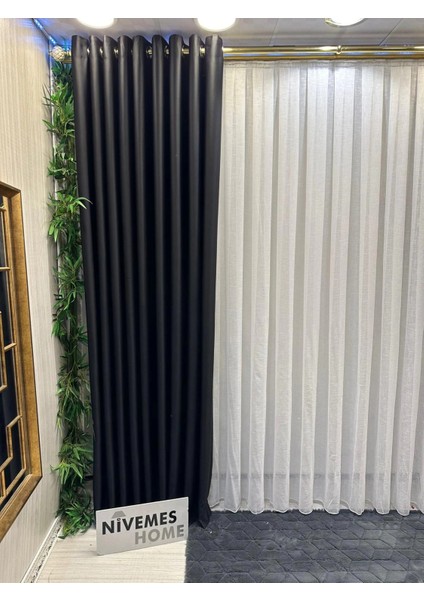 Nivemeshome Keten 1/3 Sık Pileli Yeni Sezon Tül Perde Apm