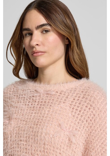 Kadın Yarım Balıkçı Yaka Triko Kazak - Pembe fırsatları