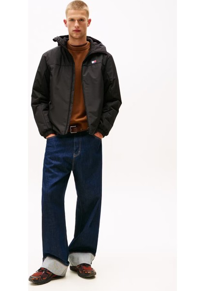 Erkek Regular Fit Kapüşonlu Dolgulu Mont - Siyah fiyatları