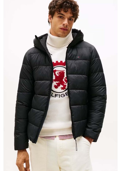 Erkek Mid Weight Kapüşonlu Jacket Mont - Siyah