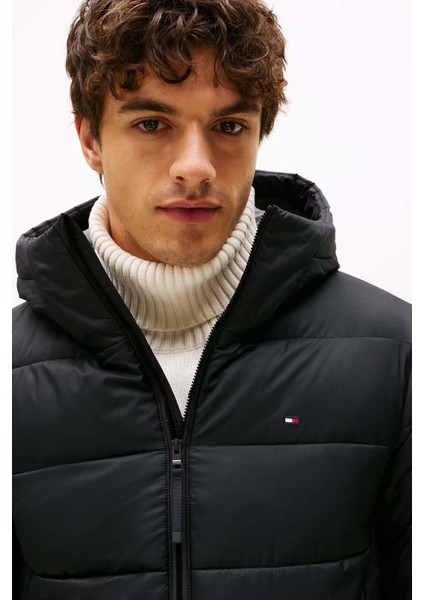 Erkek Mid Weight Kapüşonlu Jacket Mont - Siyah fiyatları
