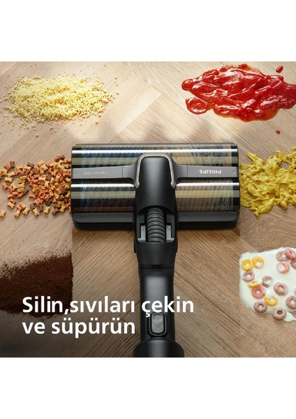 Tek Süpürge 3 Işlem, Otomatik Temizlik, LED Işıklı Başlık (XW9463/11)AQUA Trio 9000 Serisi Islak&kuru Dikey Süpürge,