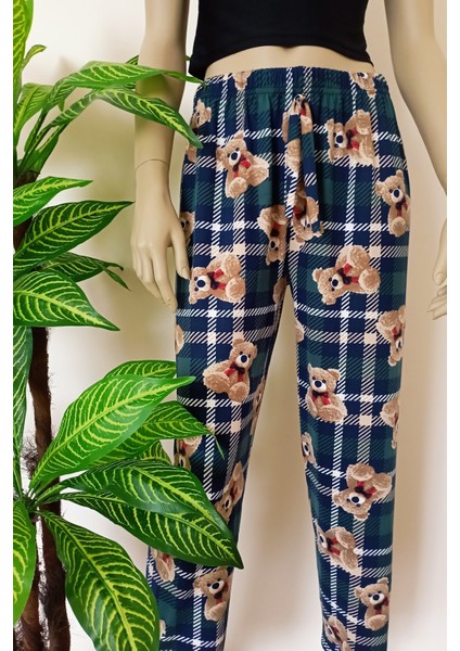 Kadın Desenli Milan Kumaş Yumuşacık Esnek Yapılı Pijama Altı
