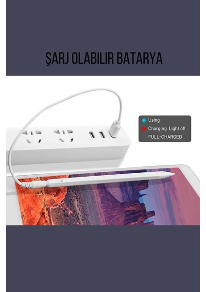 Galaxy Tab S10 ve S11 Fe - Plus - Ultra Uyumlu Universal Şarjlı Dokunmatik Tablet Kalemi fırsatları