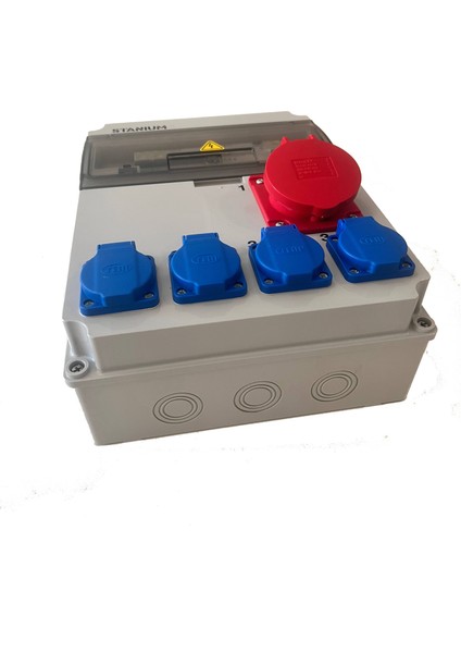 Stanıum Elektrikli Araç Kombinasyon Kutusu 1×CEE16A + 4×schuko 16A – Trifaze/monofaze – 10 Ka Sigorta Grubu fırsatları