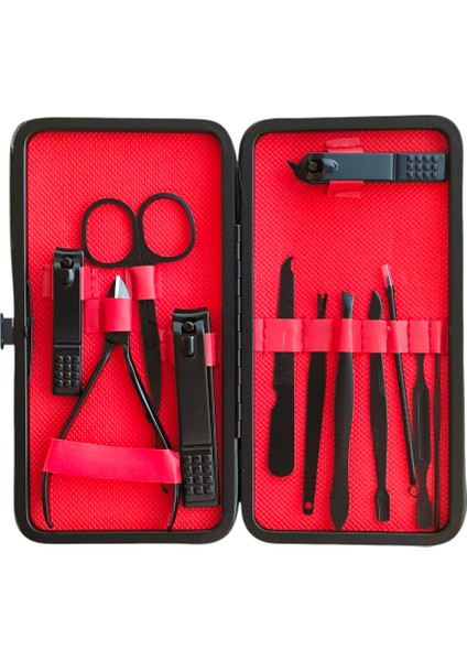 13 Parça Çantalı Manikür Pedikür Seti El Ayak Tırnak Bakım Seti Cımbız Makas Siyah Nokta Temizleme Batık Tırnak Engelleme Aparatı