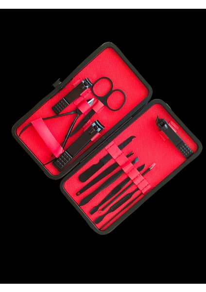 13 Parça Çantalı Manikür Pedikür Seti El Ayak Tırnak Bakım Seti Cımbız Makas Siyah Nokta Temizleme Batık Tırnak Engelleme Aparatı fiyatları