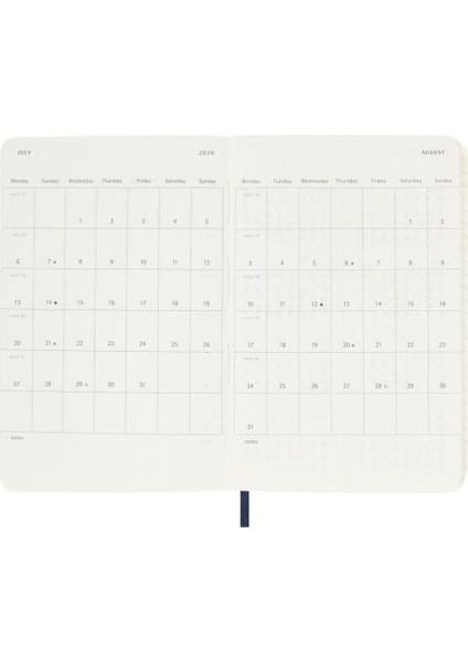 2026 12 Ay Haftalık Ajanda Cep Boy 9X14 Cm. Yumuşak Kapak Safir Mavi fırsatları