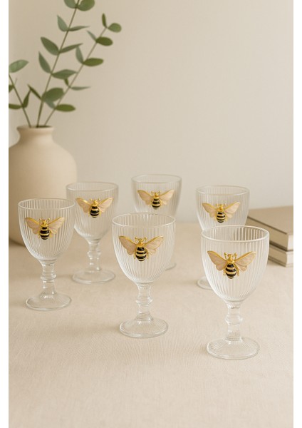 6 Lı Kristal Cam Kahve Yanı Su Bardağı Arı Bardak 75ML modelleri