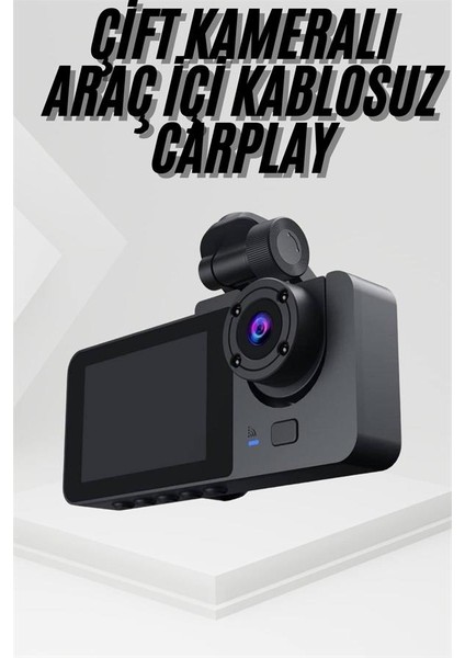 3 Kameralı 2 Inç 1080P Araç Içi Kamera Sürüş Kamerası Carplay fiyatları