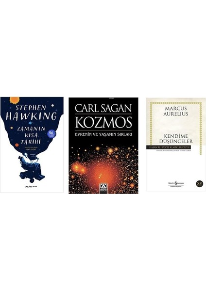 Kendime Dusunceler + Zamanin Kisa Tarihi + Evrenin ve Yasamin Sirlari= 3 Set
