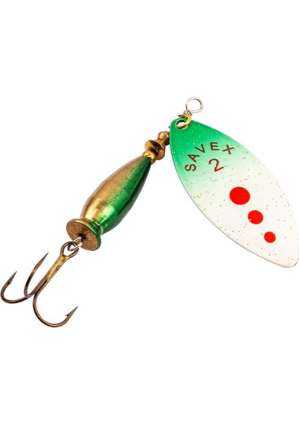 Turna Levrek Alabalık Döner Olta Kaşık - Alp Long - Yeşil/kırmızı - NO:2/20GR