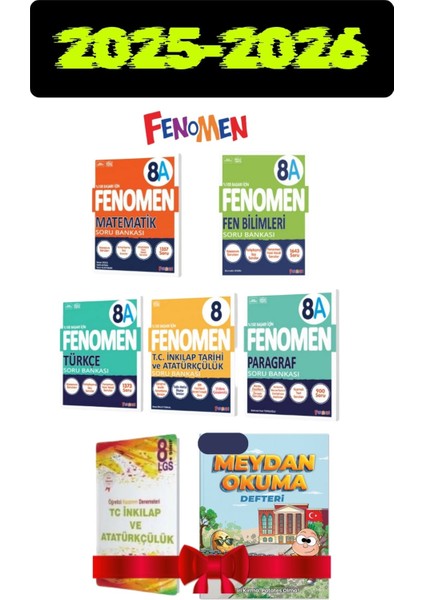 Fenomen 8. Sınıf Türkçe Matematik Fen Inkılap Paragraf A Soru Bankası Seti