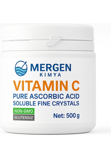Askorbik Asit Toz | Vitamin C | 500 Gram | Analiz Sertifikalı , İçilebilir Katkısız