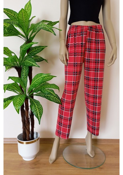 Kadın-Erkek Milan Kumaş Ekose Desenli Yumuşak Dokulu Esnek Pijama Altı modelleri