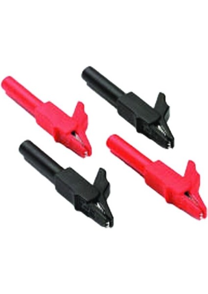 Krokodil 4mm Banan Jak Girişli Siyah-Kırmızı 55MM