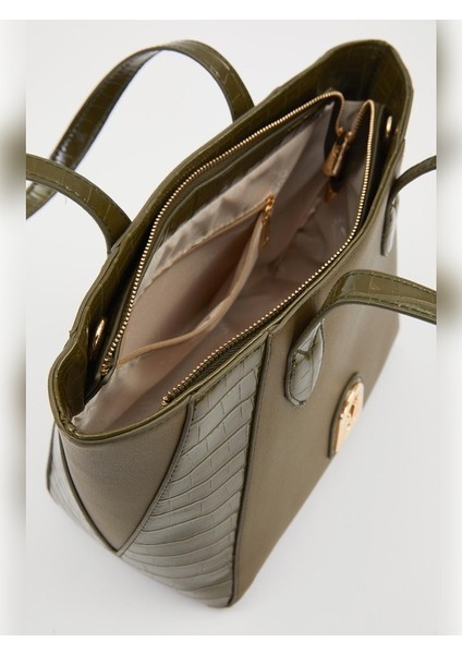 Levidor Haki Deri Detay Omuz Çantası modelleri