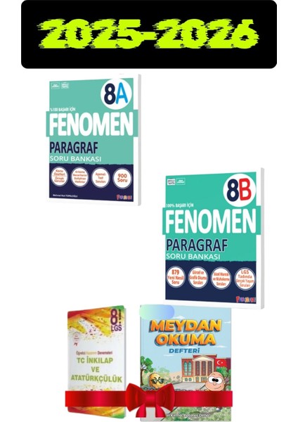 Fenomen 8. Sınıf Paragraf A-B Soru Bankası Seti