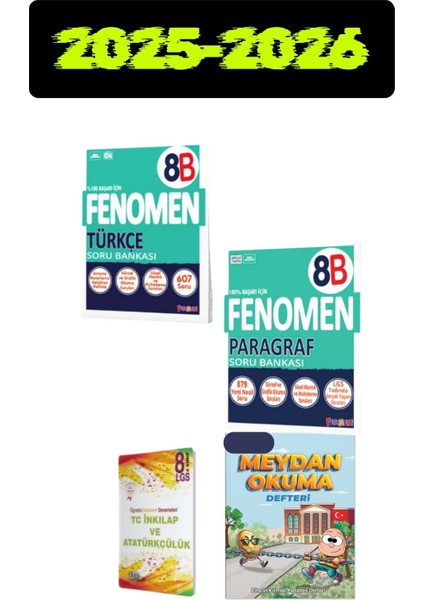 Fenomen 8.sınıf Türkçe B ve Paragraf B Soru Bankası
