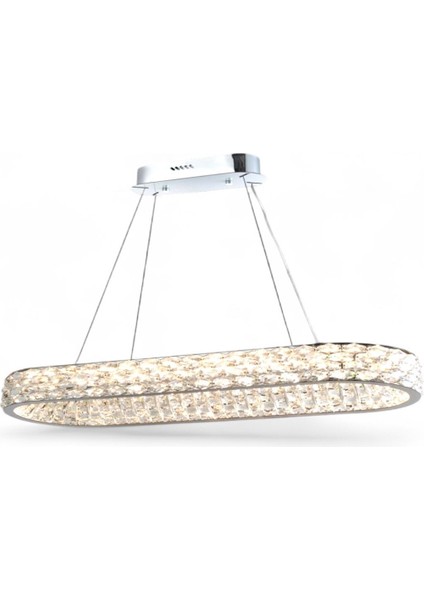 Olympos Krom Sarkıt Yemek Masası Üzeri LED Avize 100 cm