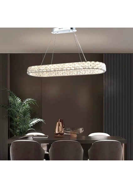 Olympos Krom Sarkıt Yemek Masası Üzeri LED Avize 100 cm fiyatları