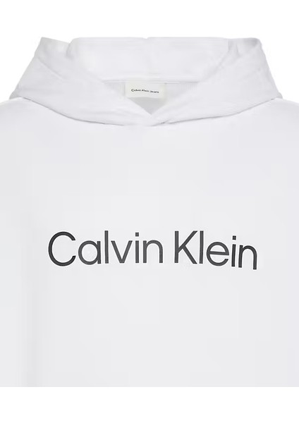 Erkek Regular Fit Yazı Baskılı Kapüşonlu Sweatshirt - Beyaz modelleri