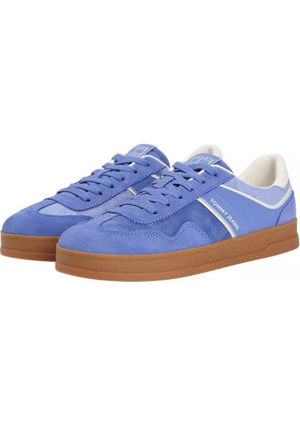 Kadın The Greenwich Kontrast Detaylı Süet Kort Sneaker - Mavi
