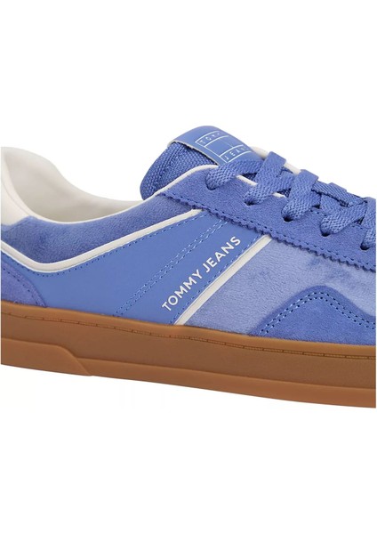 Kadın The Greenwich Kontrast Detaylı Süet Kort Sneaker - Mavi