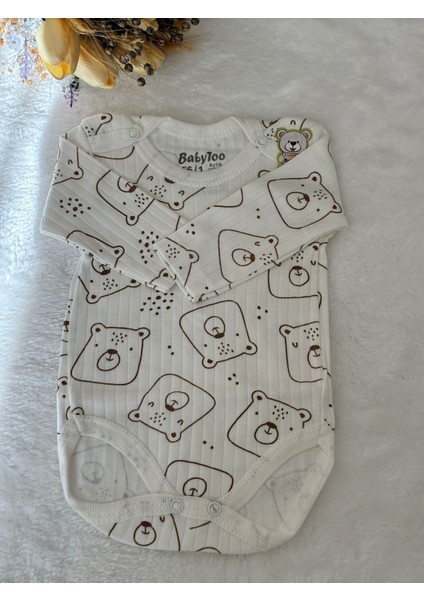 Raporlu Noktalı Ayı Desenli Uzun Kollu Alttan Çıtçıtlı Unisex Body fiyatları