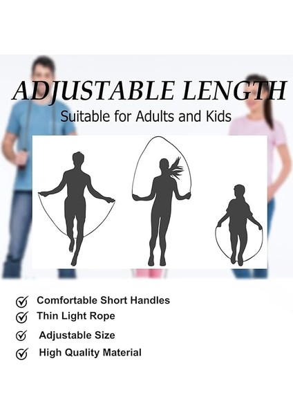 Yetişkinler ve Çocuklar Için Ayarlanabilir Atlama Ipi, Ayarlanabilir Uzunluğa Sahip, Hafif ve Taşınabilir fiyatları