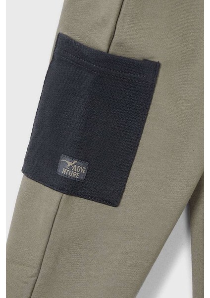 Erkek Çocuk Normal Kalıp 3 Parça Renk Bloklu Eşofman Takımı - Haki fırsatları