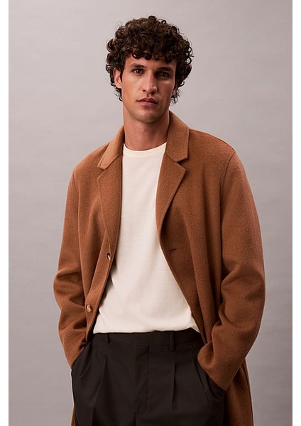 Erkek Regular Fit Merinos Yünü Triko Kazak - Krem indirimleri