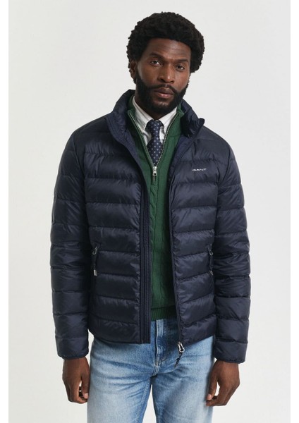 Erkek Regular Fit Dik Yaka Kapitoneli Şişme Mont - Lacivert