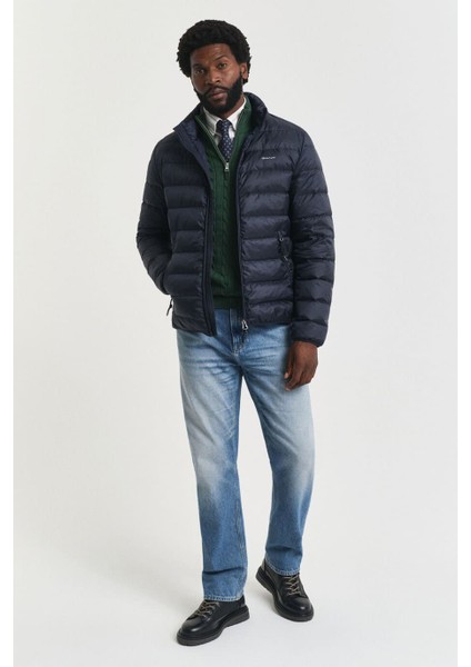 Erkek Regular Fit Dik Yaka Kapitoneli Şişme Mont - Lacivert fırsatları