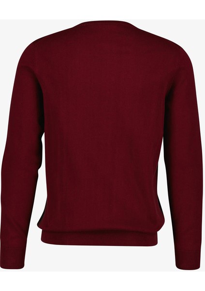 Erkek Regular Fit Bisiklet Yaka Kazak - Bordo fiyatları