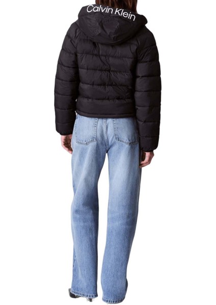 Kadın Regular Fit Kapüşonlu Şişme Mont - Siyah modelleri