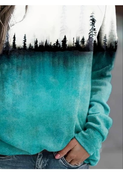 Kadın Uzun Kollu Baskılı Şardonlu Dalgıç Bluz fiyatları