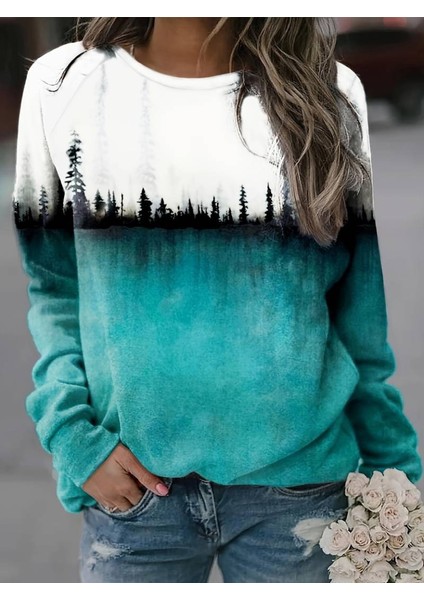 Kadın Uzun Kollu Baskılı Şardonlu Dalgıç Bluz modelleri