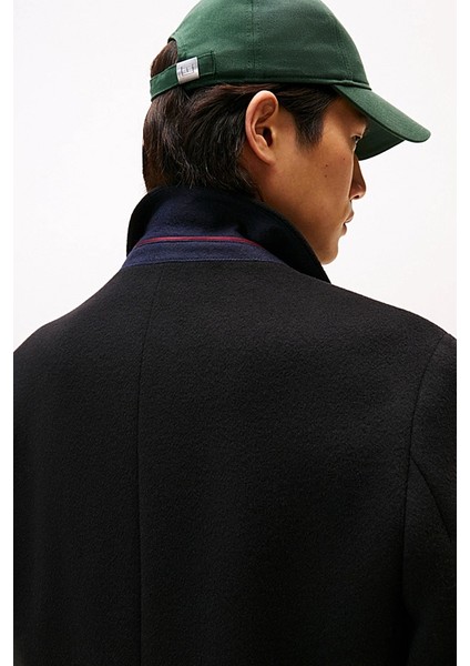 Erkek Klasik Kesim Yün Karışımlı Palto - Siyah fırsatları