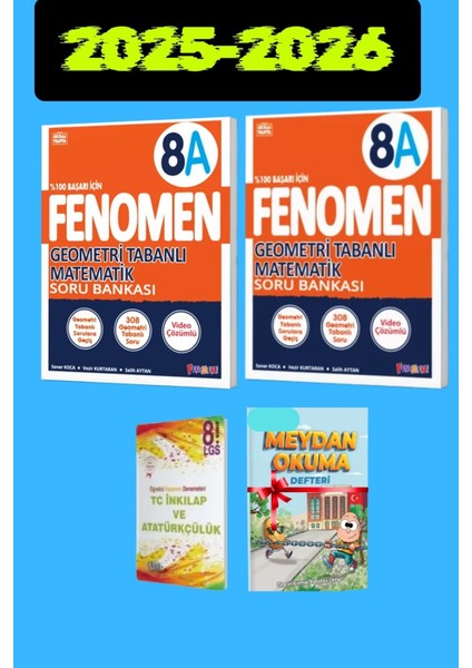 Fenomen 8. Sınıf Geometri Tabanlı Matematik A - B Soru Bankası Seti