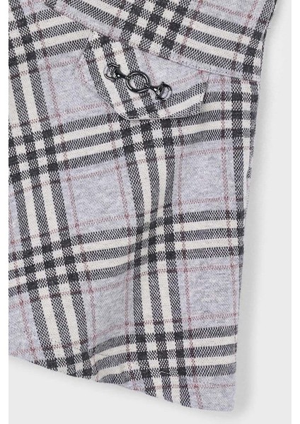 Kız Çocuk A Kesim Jakarlı Ekose Etek - Gri modelleri